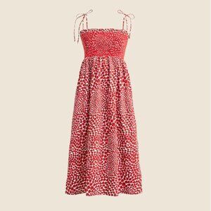 J Crew Paloma dress in strawberry swirl cotton poplin